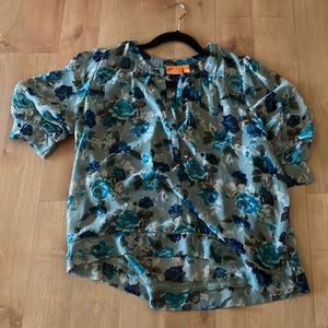 Half button down see through top